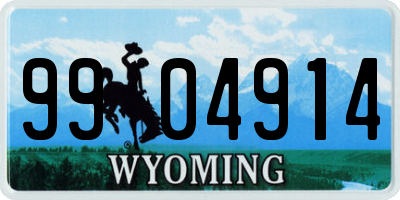 WY license plate 9904914