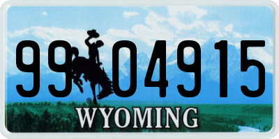 WY license plate 9904915