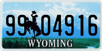 WY license plate 9904916