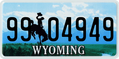 WY license plate 9904949