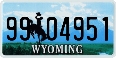 WY license plate 9904951