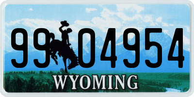 WY license plate 9904954