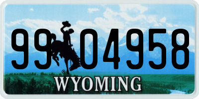 WY license plate 9904958
