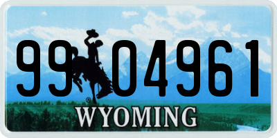WY license plate 9904961