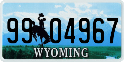 WY license plate 9904967