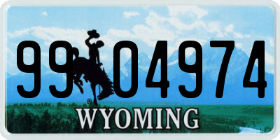 WY license plate 9904974
