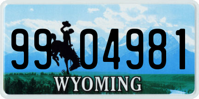 WY license plate 9904981