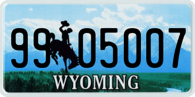 WY license plate 9905007