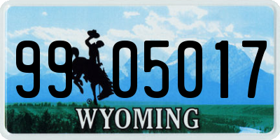 WY license plate 9905017