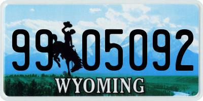 WY license plate 9905092