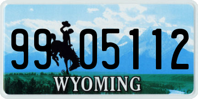 WY license plate 9905112