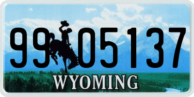 WY license plate 9905137