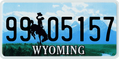 WY license plate 9905157