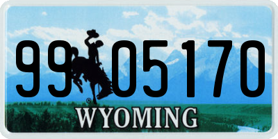 WY license plate 9905170
