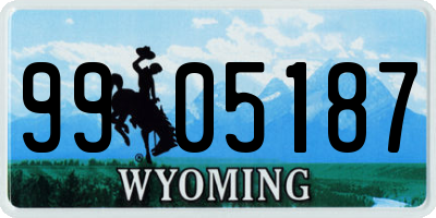 WY license plate 9905187