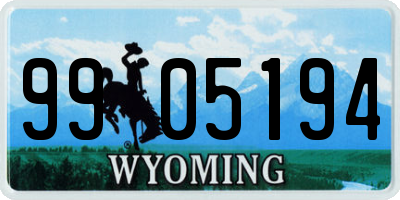 WY license plate 9905194