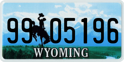 WY license plate 9905196