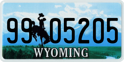 WY license plate 9905205