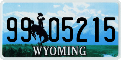 WY license plate 9905215