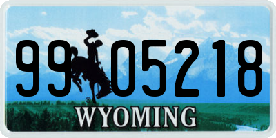 WY license plate 9905218