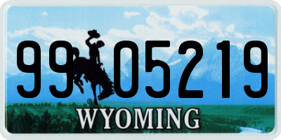 WY license plate 9905219