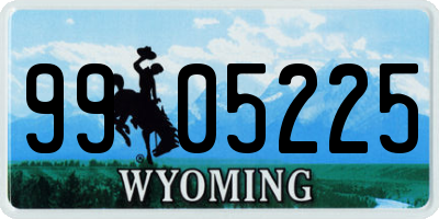 WY license plate 9905225