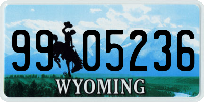 WY license plate 9905236