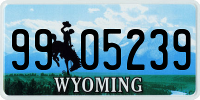 WY license plate 9905239