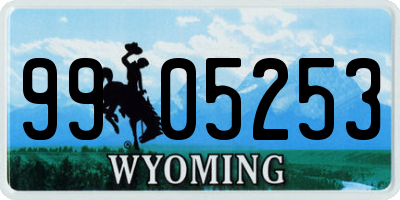WY license plate 9905253