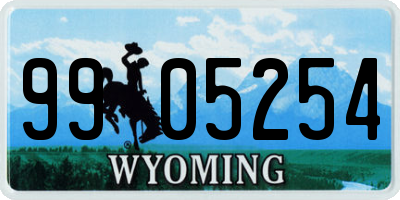 WY license plate 9905254