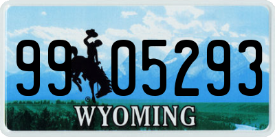WY license plate 9905293
