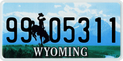 WY license plate 9905311