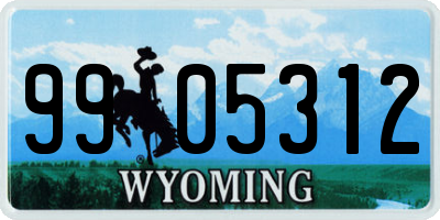 WY license plate 9905312