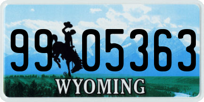 WY license plate 9905363