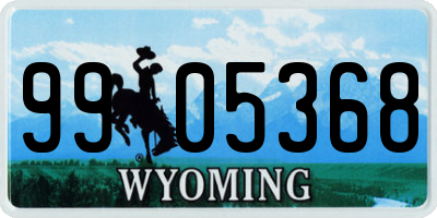 WY license plate 9905368