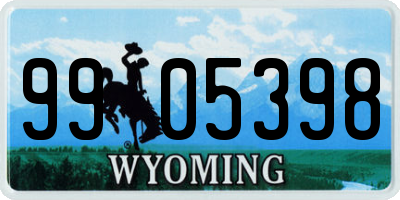 WY license plate 9905398