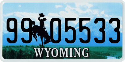 WY license plate 9905533