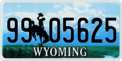 WY license plate 9905625