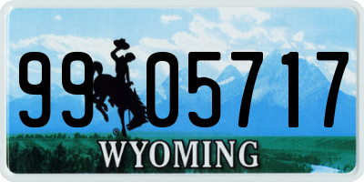 WY license plate 9905717