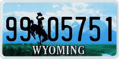 WY license plate 9905751