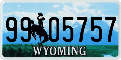 WY license plate 9905757