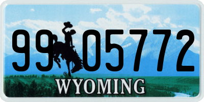 WY license plate 9905772