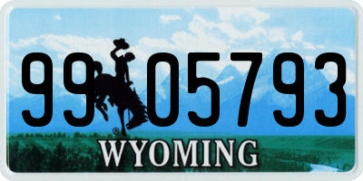 WY license plate 9905793