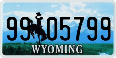 WY license plate 9905799