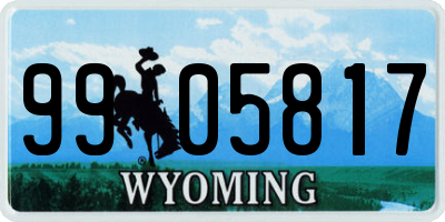 WY license plate 9905817