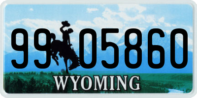 WY license plate 9905860