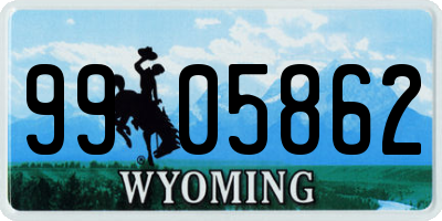 WY license plate 9905862
