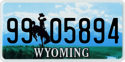 WY license plate 9905894