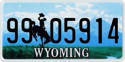 WY license plate 9905914