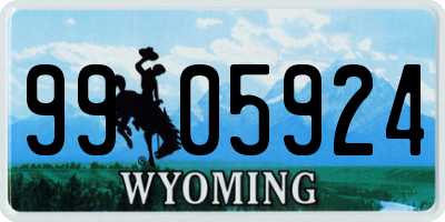 WY license plate 9905924